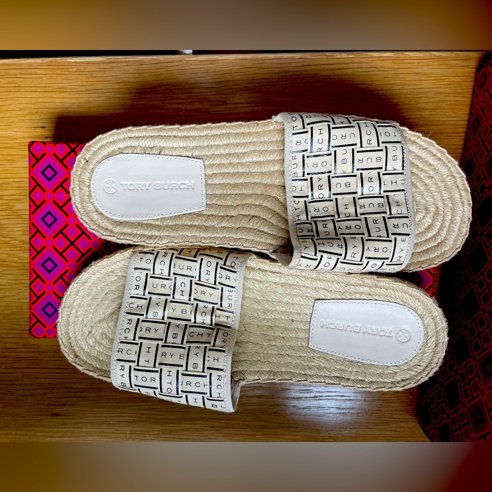Tory Burch Ribbon Espadrille Slide